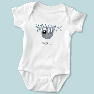 Cute Sloth Personalized Baby Bodysuit