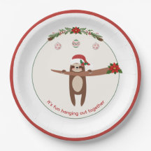 Cute Sloth Personalized Christmas Party