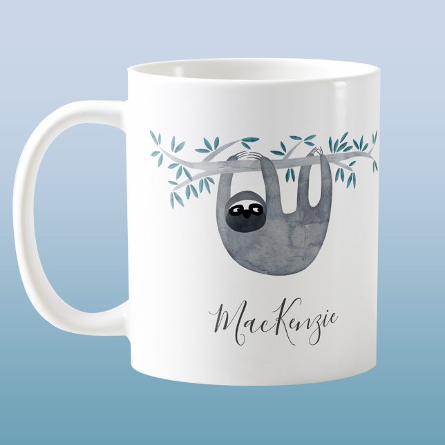 Cute Sloth Personalized Coffee Mug (Cute sloth personalized coffee mug)