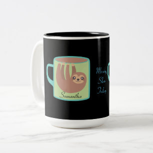 Cute Sloth Personalized Two-Tone Coffee Mug