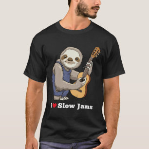 Cute Sloth Playing Slow Jams On Ukulele Or Guitar T-Shirt
