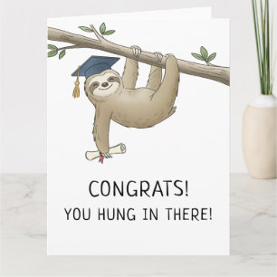 Cute Sloth Pun New Grad Graduation Punny Greeting Card