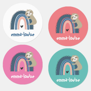 Cute Sloth Rainbow Girl's Iron On Clothes