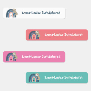 Cute Sloth Rainbow Girl's Iron On Clothes