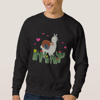 Cute Sloth Riding Llama  Animal Sloth Squad Zoo Ke Sweatshirt