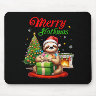 Cute Sloth Santa Christmas Merry Slothmas Slo Ho H Mouse Pad