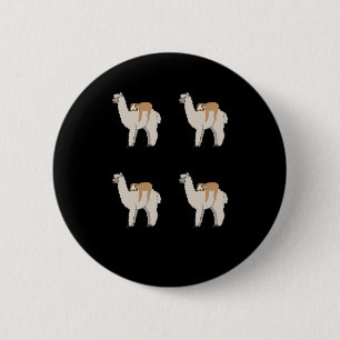 Cute Sloth Sleeping on Llama Pattern 2 Inch Round Button