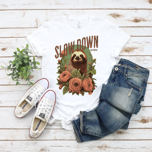 Cute Sloth Slow Down Luke 10:38-42 T-Shirt