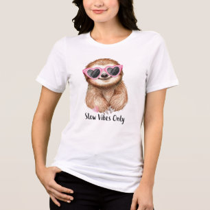 Cute Sloth “Slow Vibes Only” T-Shirt Tri-Blend Shirt