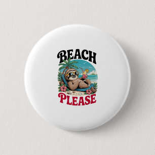 Cute Sloth Summertime 2 Inch Round Button