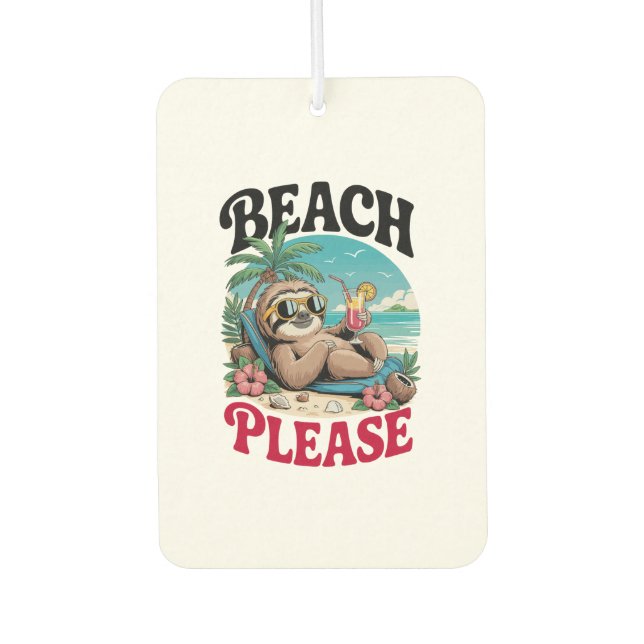 Cute Sloth Summertime Air Freshener (Front)