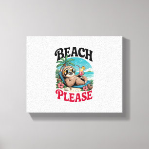 Cute Sloth Summertime Canvas Print
