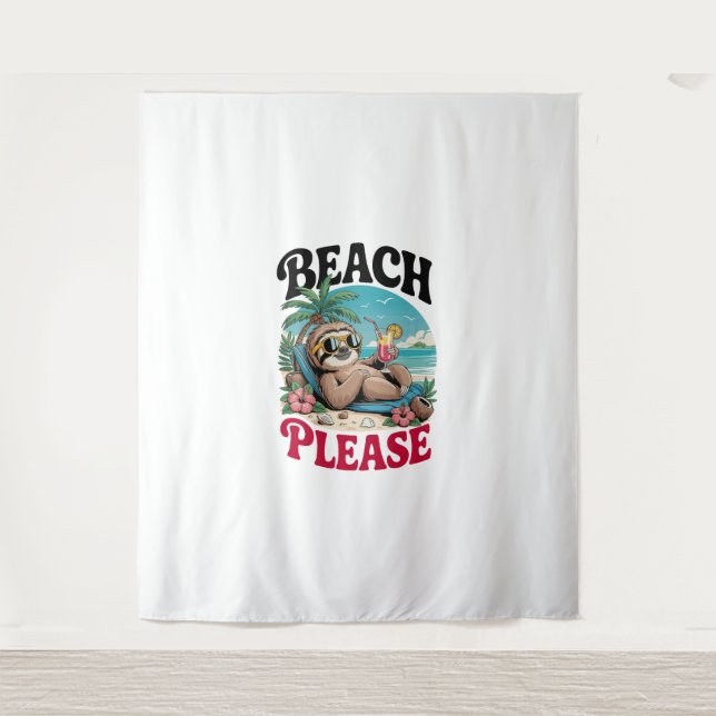 Cute Sloth Summertime Tapestry (Front)