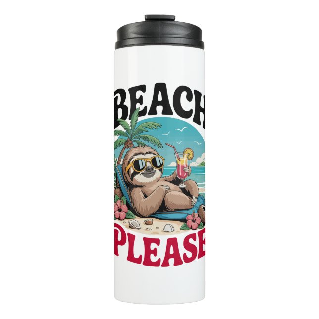 Cute Sloth Summertime Thermal Tumbler (Front)