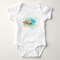 Cute Sloth Sweet Dreams Sleepy Head Newborn Boy