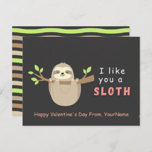 Cute Sloth Valentine’s Day Card 