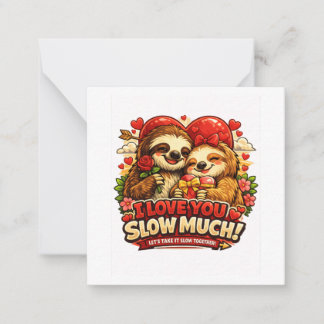 Cute Sloth Valentine’s Day Love Design, I Love You Card