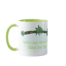 Cute sloth 'wake me when it's time for tea' mug