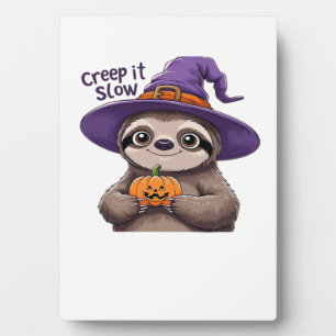 Cute Sloth Witch Halloween Shirt � Creep It Slow P Plaque