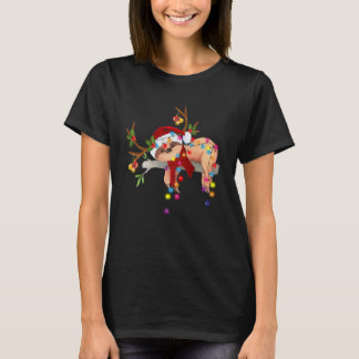 Cute Sloth With Christmas Lights T-Shirt