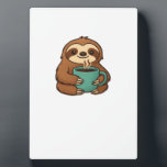 Cute Sloth with Coffee Mug � Cozy Relaxed Animal A Plaque<br><div class="desc">Cute Sloth with Coffee Mug � Cozy Relaxed Animal Art Classic T-Shirt</div>