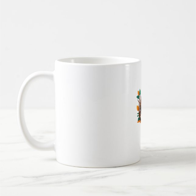 Cute Sloth with Pumpkin Halloween Cartoon Vector I Coffee Mug (Left)