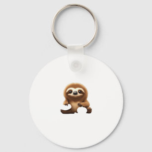 Cute Sloth with Pumpkin Halloween Cartoon Vector I Keychain