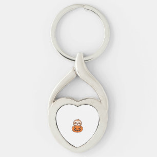 Cute Sloth with Pumpkin Halloween Cartoon Vector I Keychain