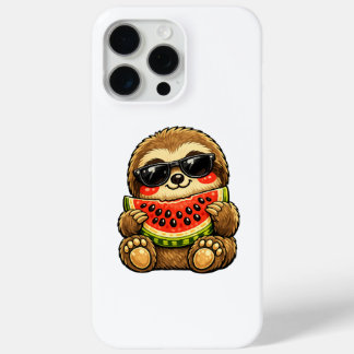 Cute Sloth with Watermelon iPhone 15 Pro Max Case