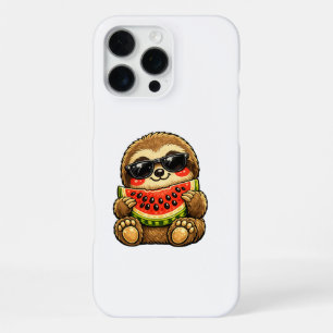 Cute Sloth with Watermelon iPhone 16 Pro Max Case