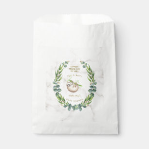 Cute Sloths Eucalyptus Wreath Baby Shower Favour Bag
