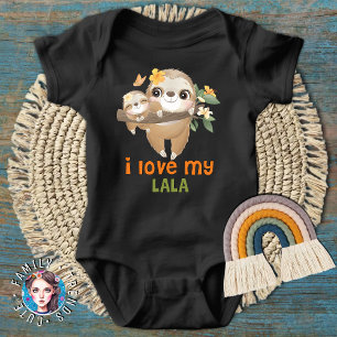 Cute Sloths I Love My Lala Baby Bodysuit