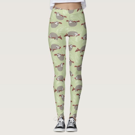 Cute Sloths Pattern Leggings