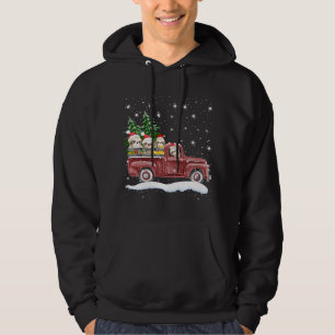 Cute Sloths With Red Truck Funny Christmas Hoodie