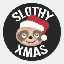 Cute Slothy Xmas Christmas Stickers