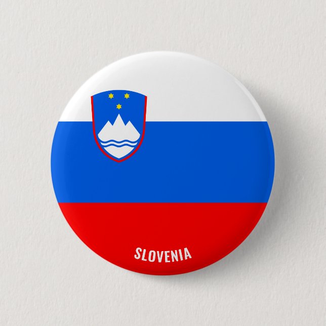 Cute Slovenia Flag Patriotic 2 Inch Round Button (Front)