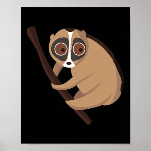 Cute Slow Loris Climbing A Branch Poster