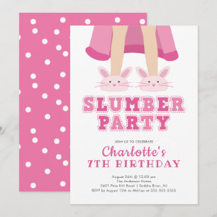 Cute Slumber Pajama Birthday Invitation