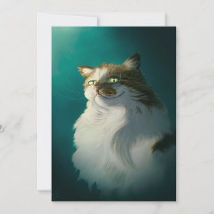 Cute Sly Cat Gift  Funny Cat For Fathers Day Holiday Card