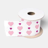 Cute Small and Large Pink Hearts on White