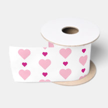 Cute Small and Large Pink Hearts on White