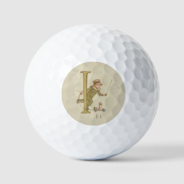 Cute small boy letter I Golf Balls (Front)