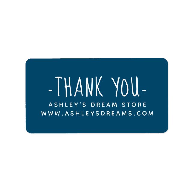 Cute Small Business Ocean Blue Thank You Labels (Front)