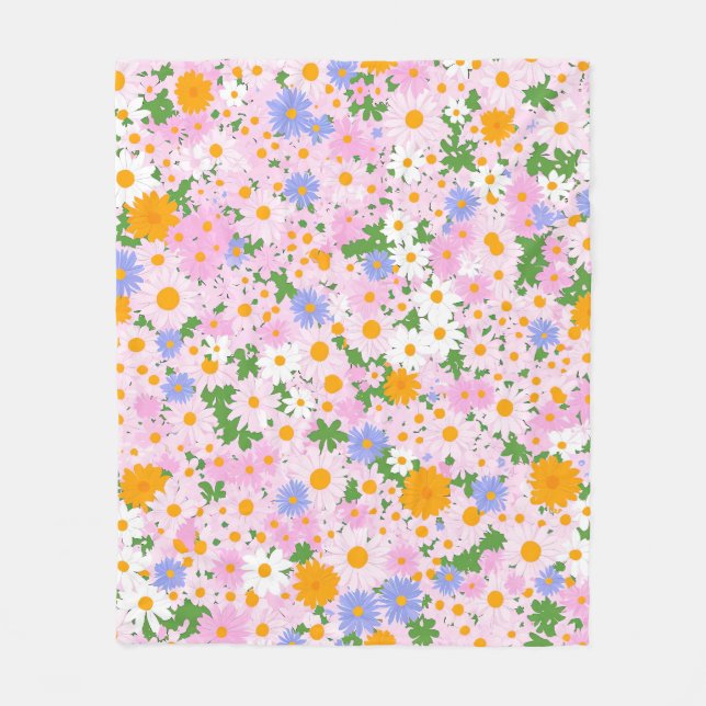  Cute, small daisies with a seamless Fleece Blanket (Front)
