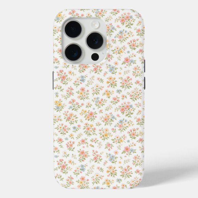 Cute Small Ditsy Floral Seamless Pattern Case-Mate iPhone Case (Back)