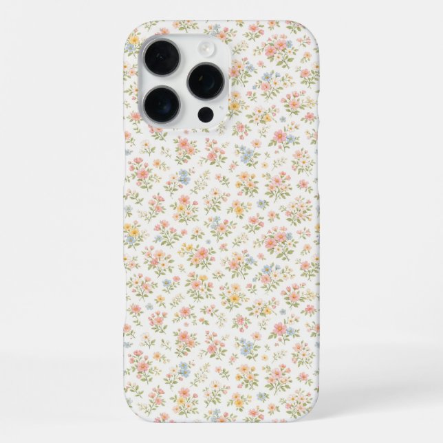 Cute Small Ditsy Floral Seamless Pattern iPhone Case (Back)