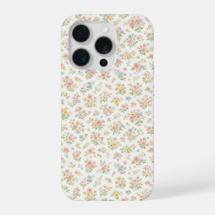 Cute Small Ditsy Floral Seamless Pattern iPhone 15 Pro Case