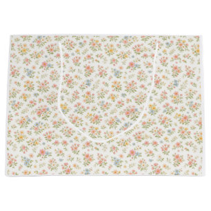 Cute Small Ditsy Floral Seamless Pattern Large Gift Bag
