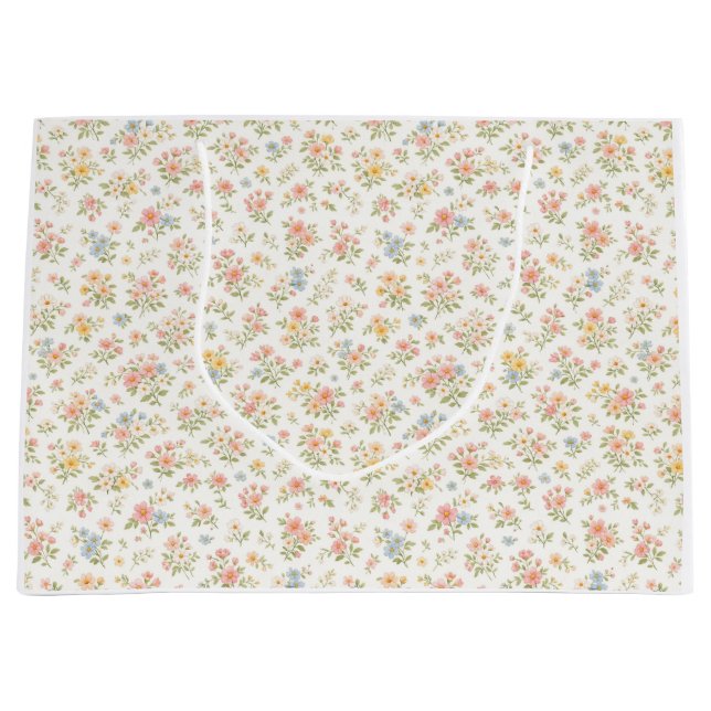 Cute Small Ditsy Floral Seamless Pattern Large Gift Bag (Front)