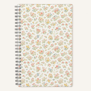 Cute Small Ditsy Floral Seamless Pattern Notebook